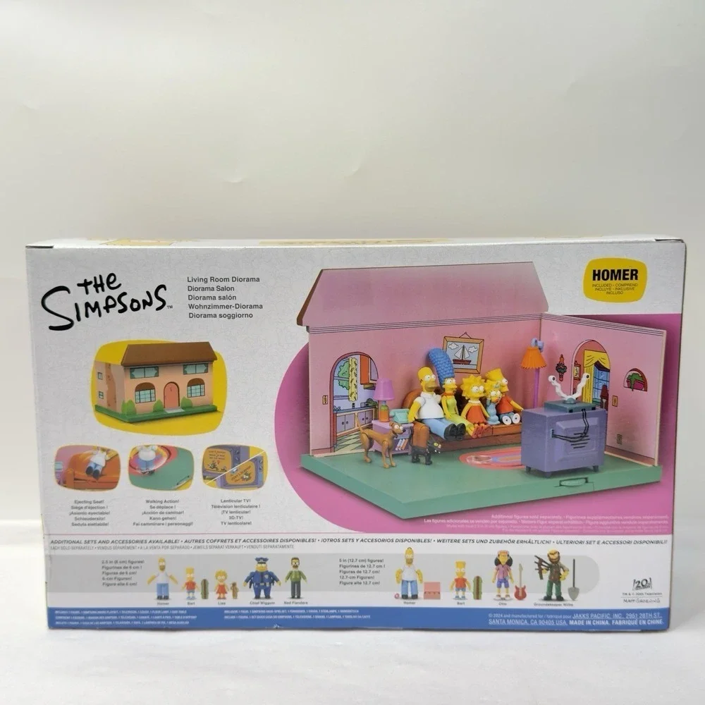 THE SIMPSONS Living Room Diorama House Playset inc Homer Figure by JAKKS Pacific